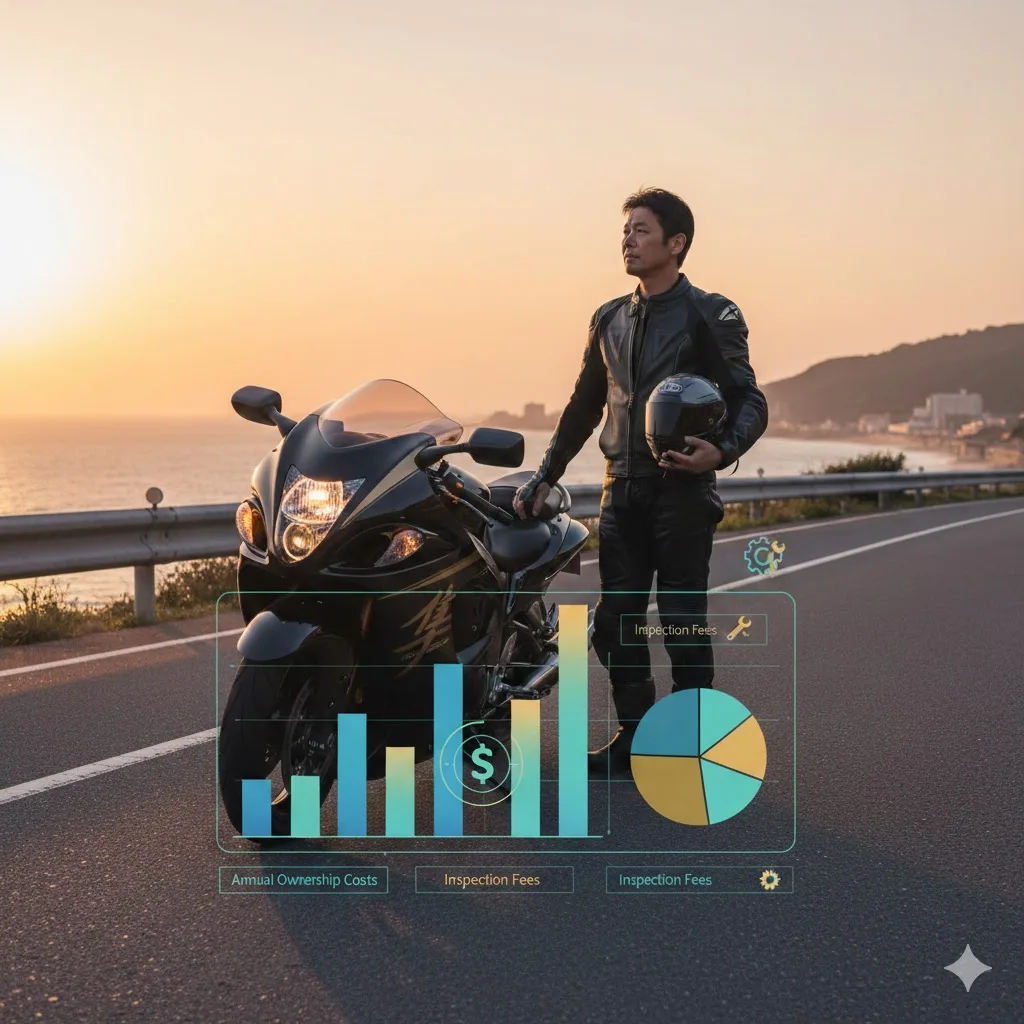 年間にかかるスズキ隼の維持費と車検費用の総額