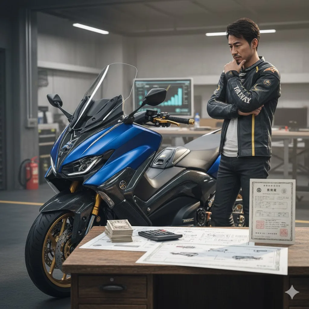 TMAX560フルカスタムの費用対効果と車検