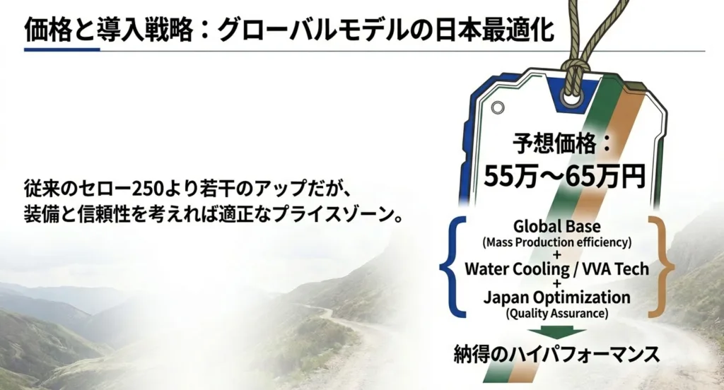 55万〜65万円という予想価格と、グローバルモデルをベースに日本仕様へ最適化する導入戦略