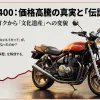 ゼファー400の価格高騰の真実と、かつては身近だったバイクが「文化遺産」へと変貌したことを伝えるプレゼンスライドの表紙 。